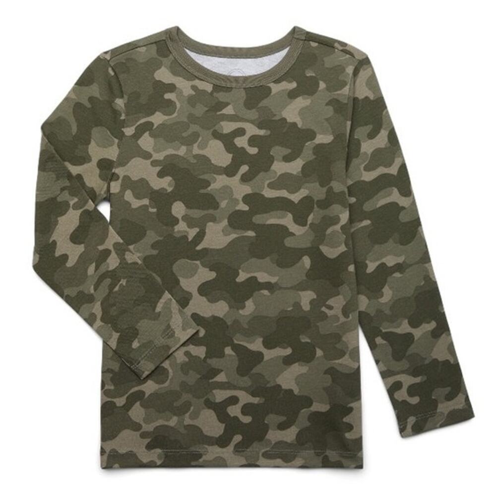 Wonder Nation Boys‎ Long Sleeve Kid Tough T-Shirt, Sizes 18 XXL Camo NWT